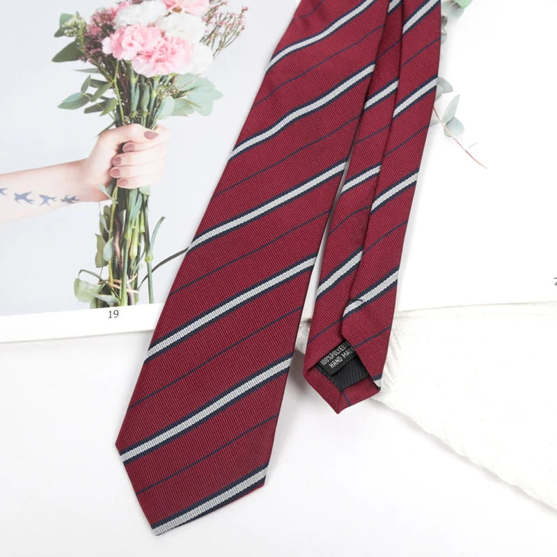 Burgundy Ties Women Mens Necktie Stripes Paisley Groom Neck Tie Qme