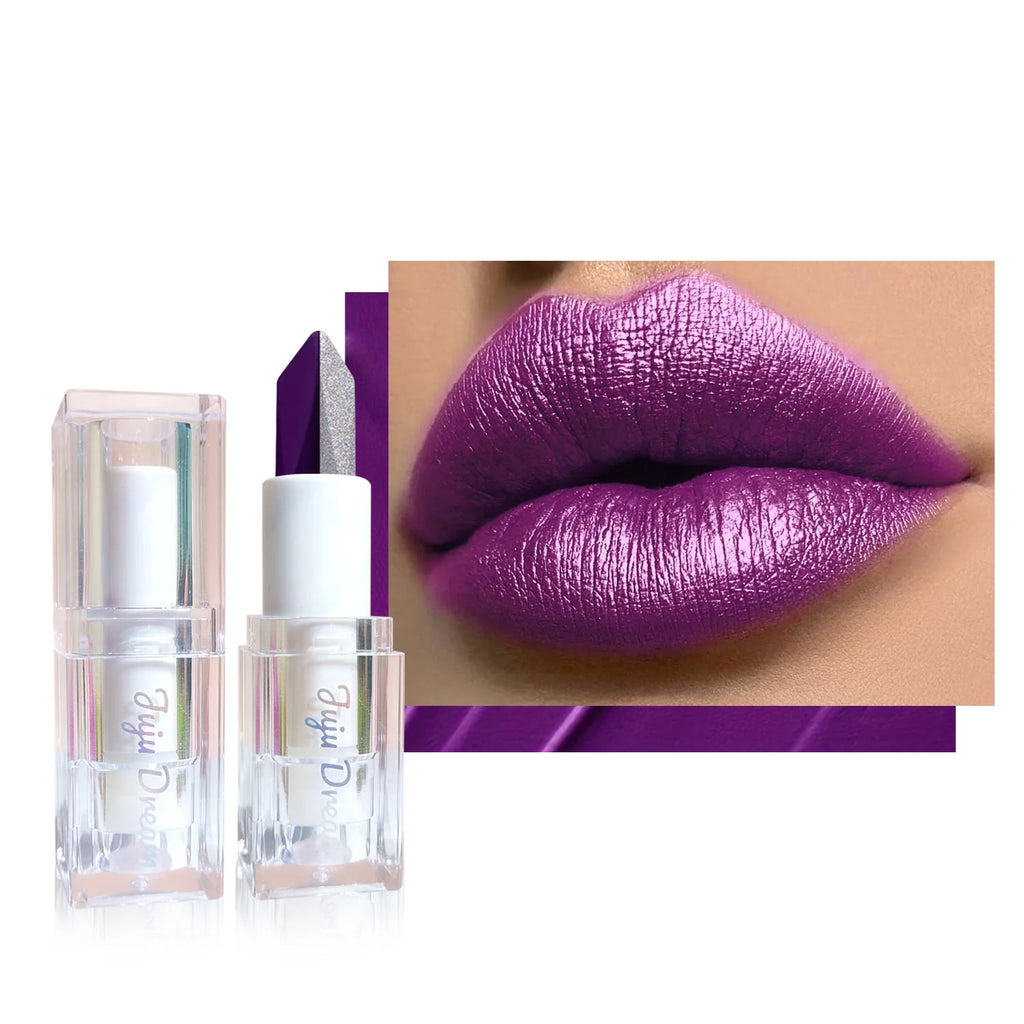 JUJU DREAM Two-tone Lipstick Dual Split Glitter Matte Moisturizing Qme 1 PCS