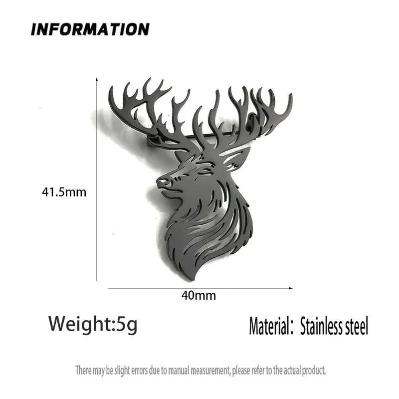 Fashion Christmas Elk Animal Brooch High Quality Stainless Steel Badge for All Season Outfit Accessory Qme