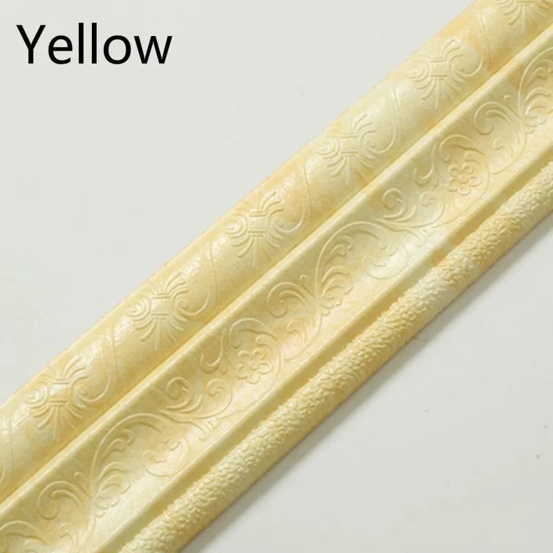 3D Self Adhesive Wall Sticker Waterproof Edge Banding Strip Corner Qme YELLOW