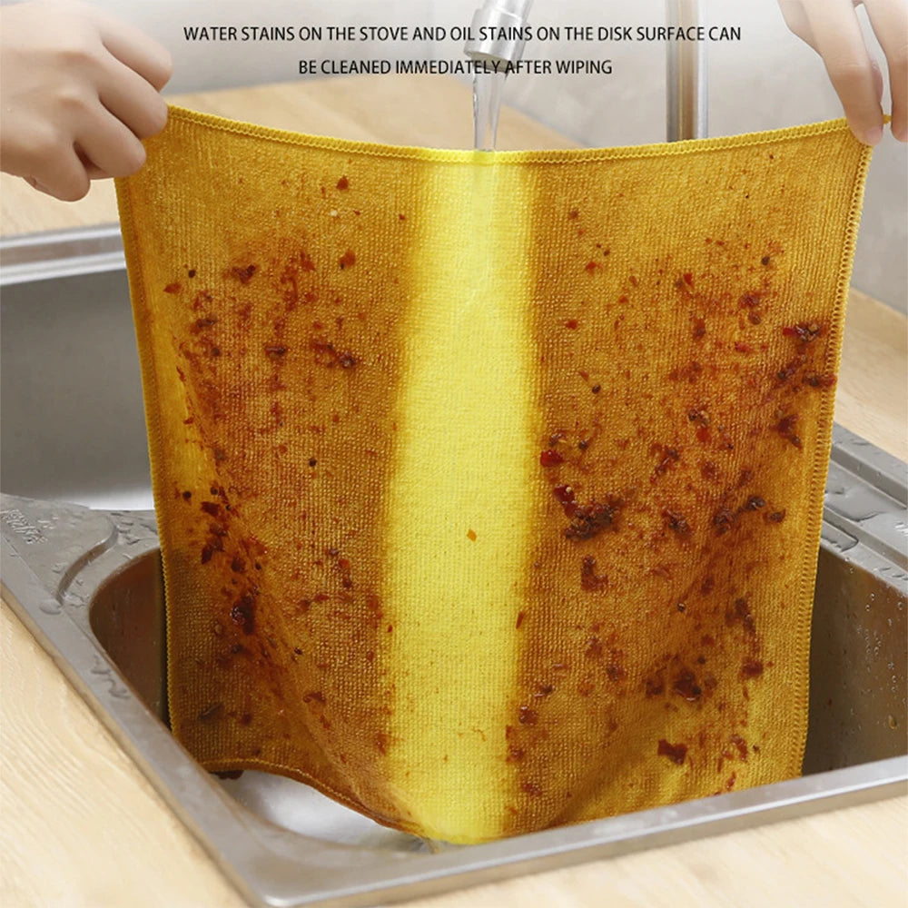 Microfiber Cleaning Cloth Random Dishwashing Household Rag Kitchen Qme