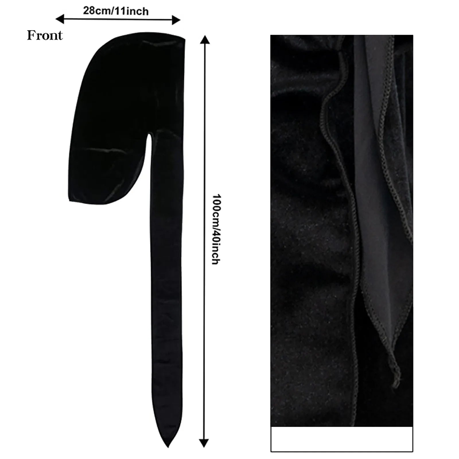 Men's Fashion Turbans Velvet Long Tail Braided Pirate Hat Outdoor Activity Personalized Bandana Turban Satin Elastic Headband Qme