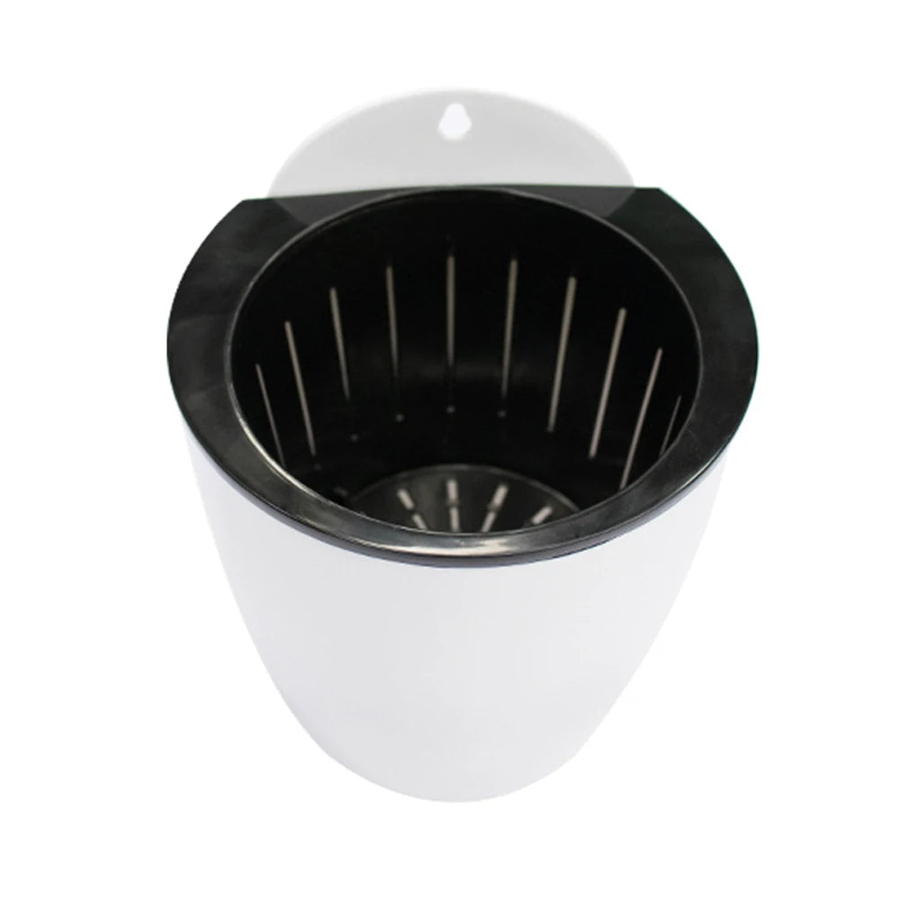 Wall-Mounted Flower Pot Automatic Water-Absorbing Plastic Soil Or Hydroponics System Pot For Wall Balcony Flower Pot Holder Qme