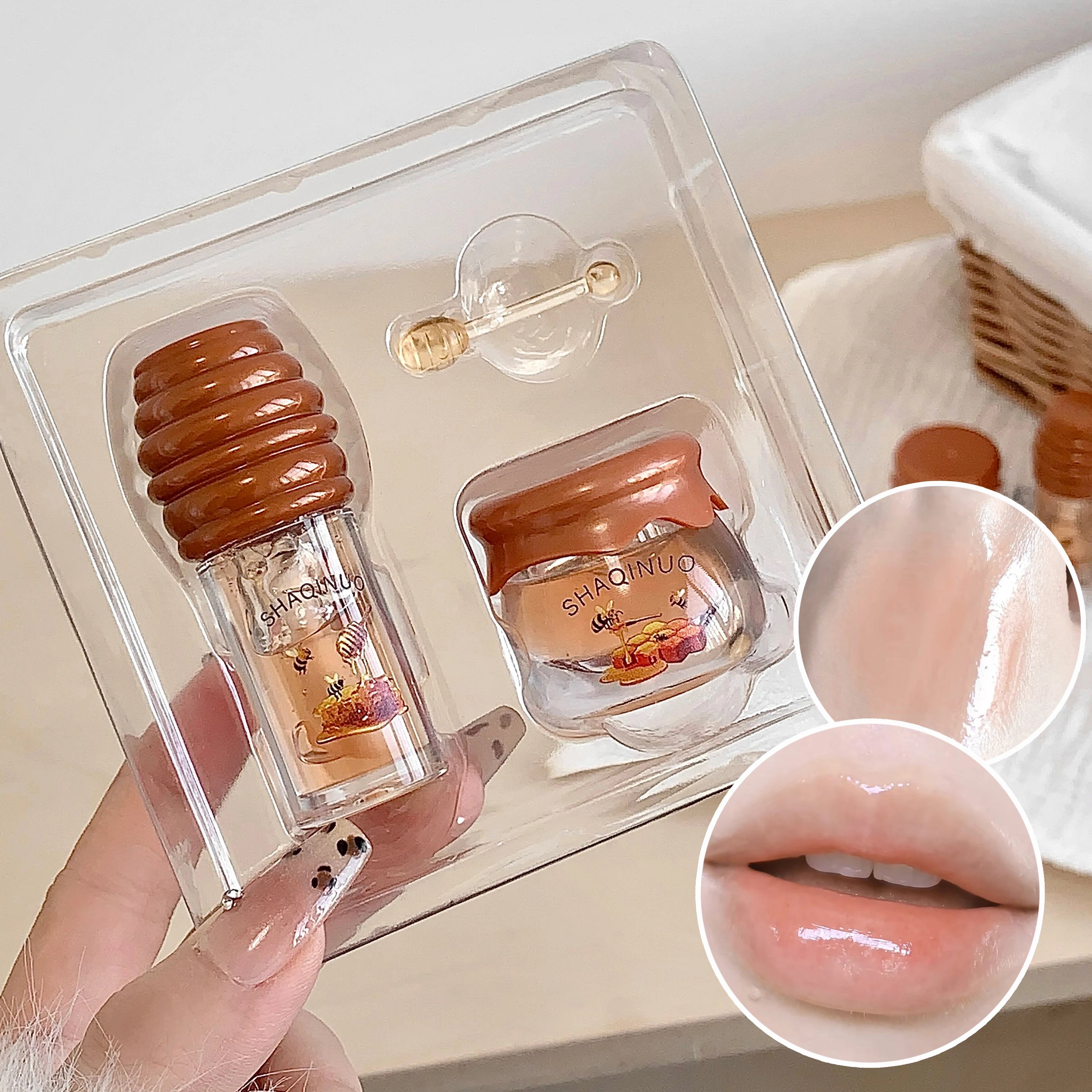 SHAQINUO Honey Series Lip Balm Moisturizing Refreshing Non-sticky Qme