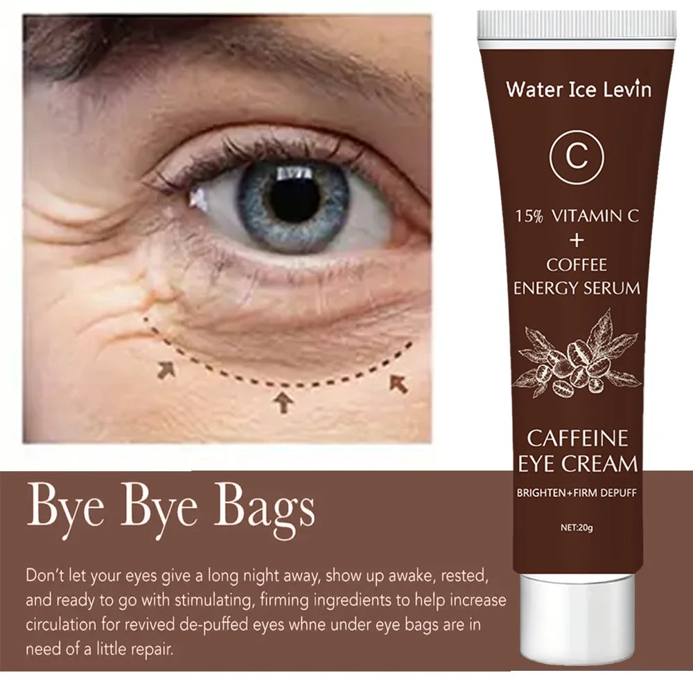 Caffeine Eye Cream with 15% Vitamin C to Lighten dark circles and Tighten Skin Instant Eye Repair Essence Women's Eye Care Qme