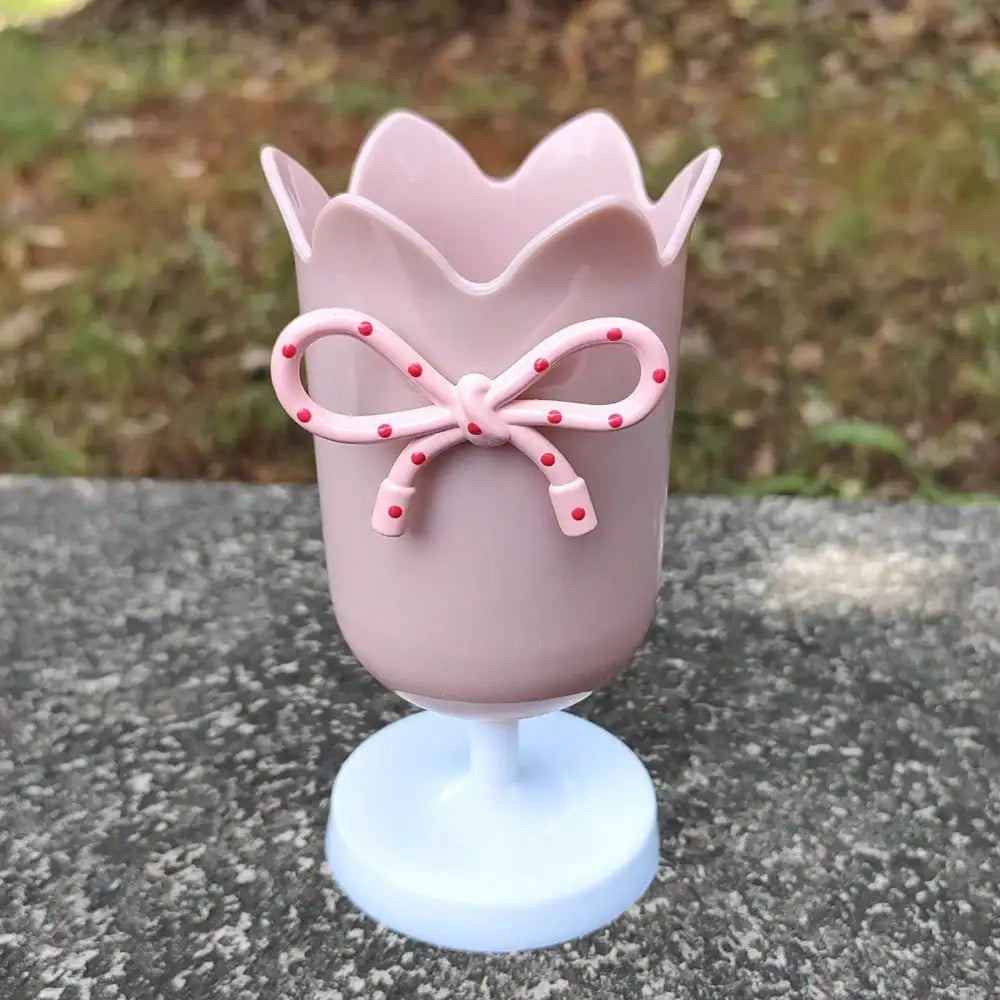 Tulip Pen Holder Desktop Cute Storage Box Student Creative Ornament Qme pink