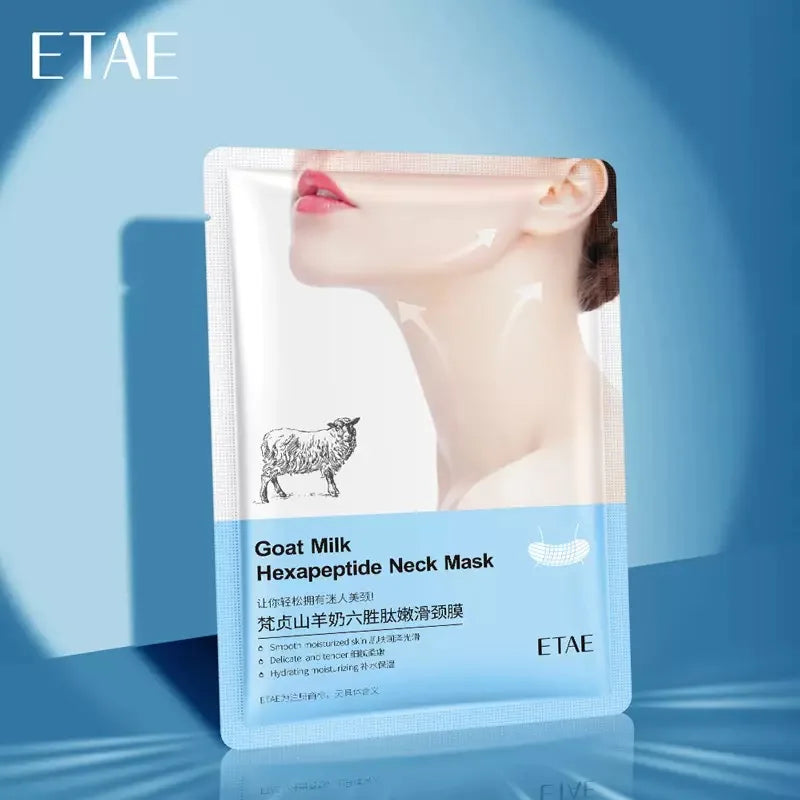 10pcs Goat Milk Neck Mask Collagen Firming Anti-Wrinkle Whitening Anti-aging Nech Masks Moisturizing Beauty Necks Skin Care Qme