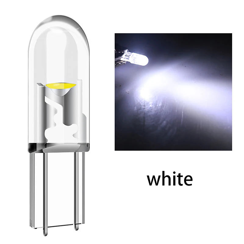 T5 LED Bright Cob Lights Wedge Dashboard Gauge Car Warning Indicator Qme White