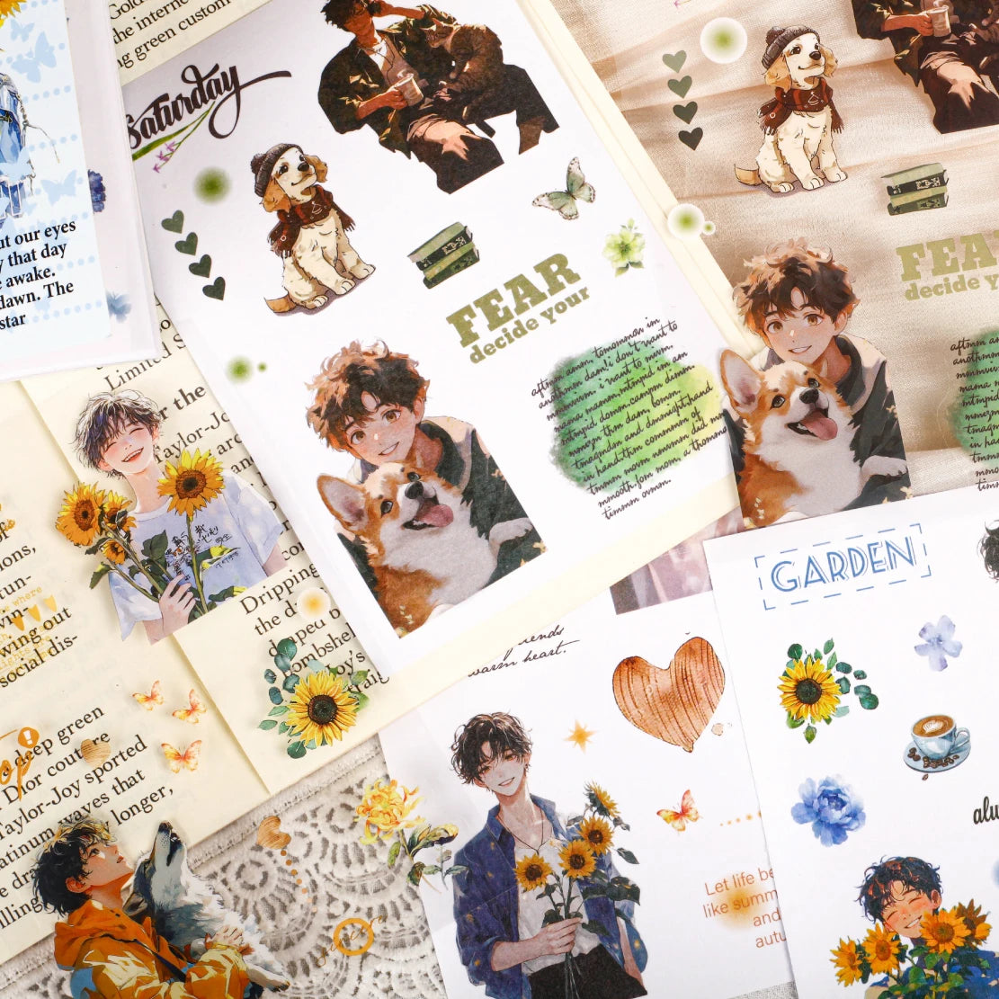 10 pcs Mu Guang Confession Series Cut Film Sticker Book Y2K Sticker Journal Handbook Scrapbooking Kawaii Decoration Sticker Gift Qme