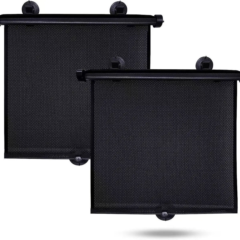 Car Side Window Sunshade, Retractable Car Roller Sunshade, UV and Sun Protection Sunshade Car Curtain, Car Travel Accessories Qme black
