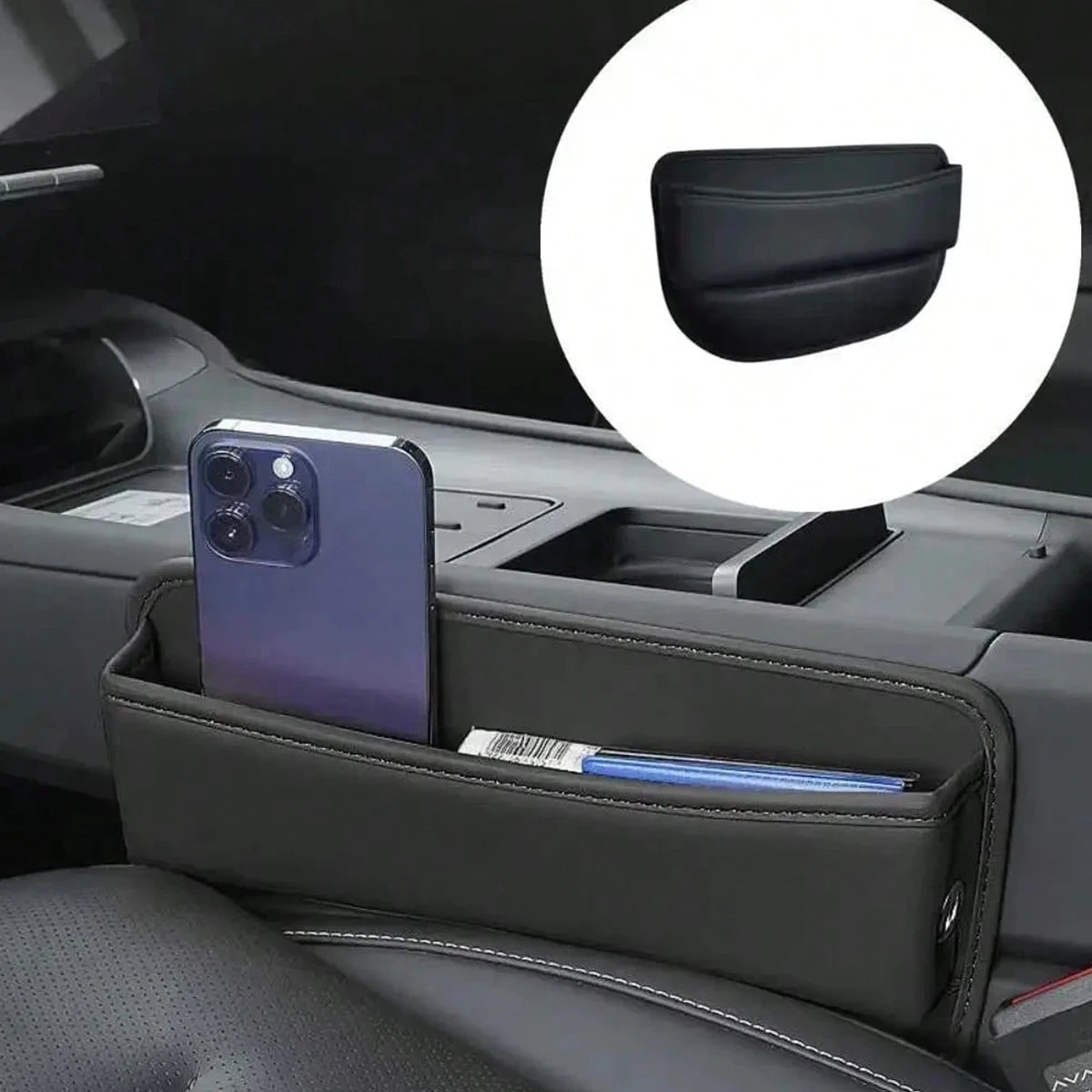 Car Seat Gap Filling Material Leather Storage Box Cup Holder Qme