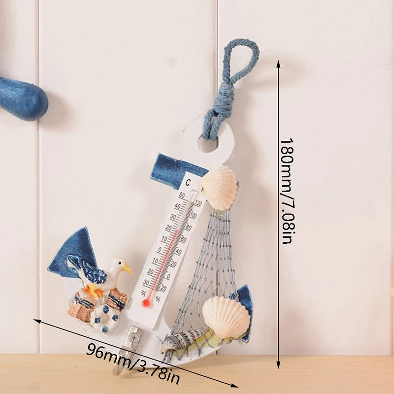 Wood Anchor Crafts Art Wall Hanging Hook Meter Gauge Shell Nautical Decor Vintage Home Decor Creative Gift. Qme 1pc