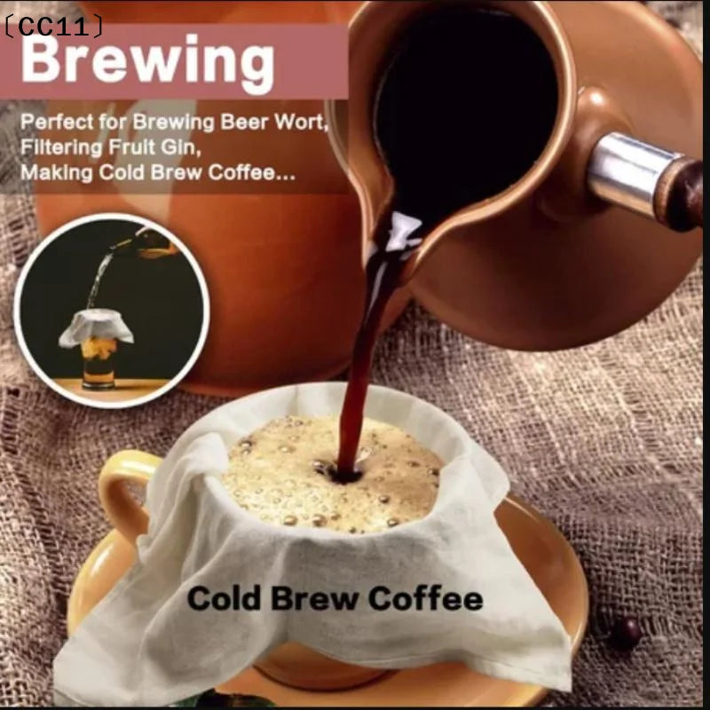 3 Bag Cotton Filter Cloth Food Grade Reusable Cheese Soy Milk Coffee Qme