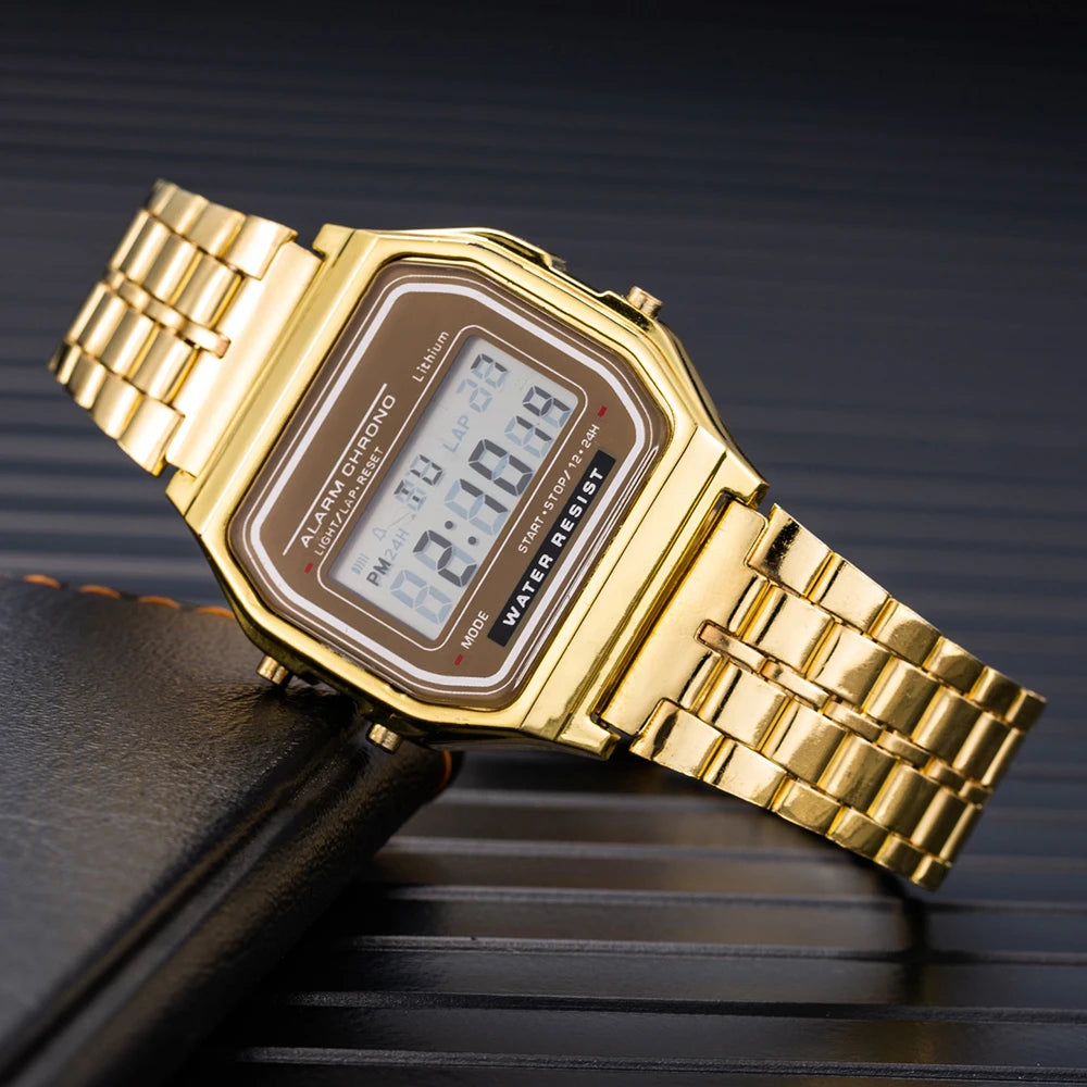 New Digital LED Watch For Men Multifunction Alarm Electronic Clock Waterproof Simple Men Women Stopwatch LED Watches Clocks Qme