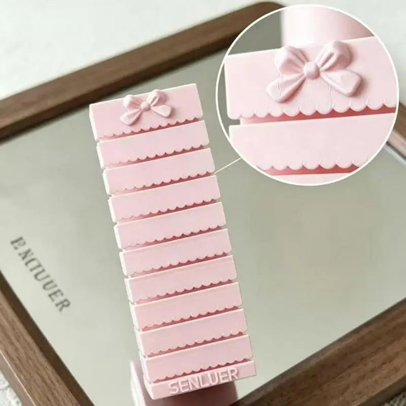 10-Compartment 3D Printing Nail Transfer Paper Storage Box Portable Qme Pink