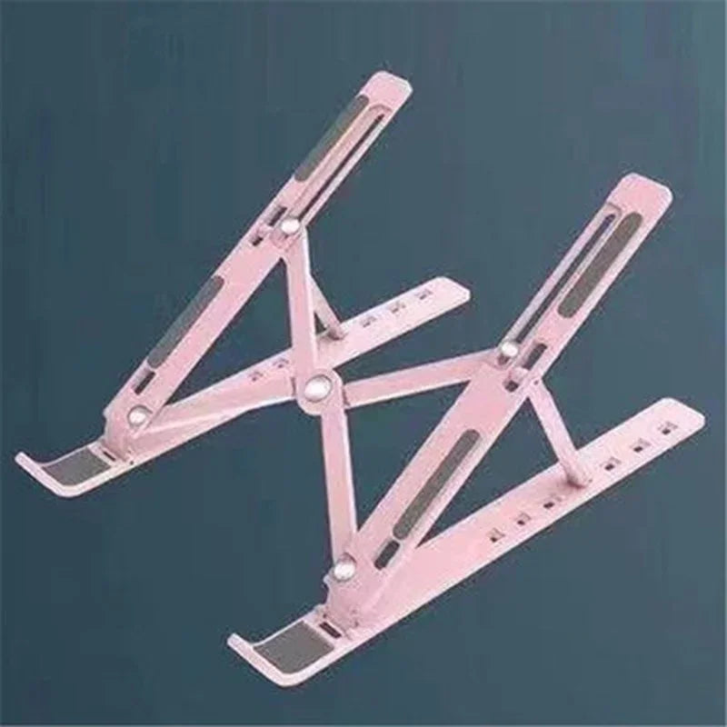 Portable Laptop Stand Foldable Support Base Notebook Stand For Computer Laptop Holder Cooling Pad Riser Macbook Stand Laptop Qme Pink