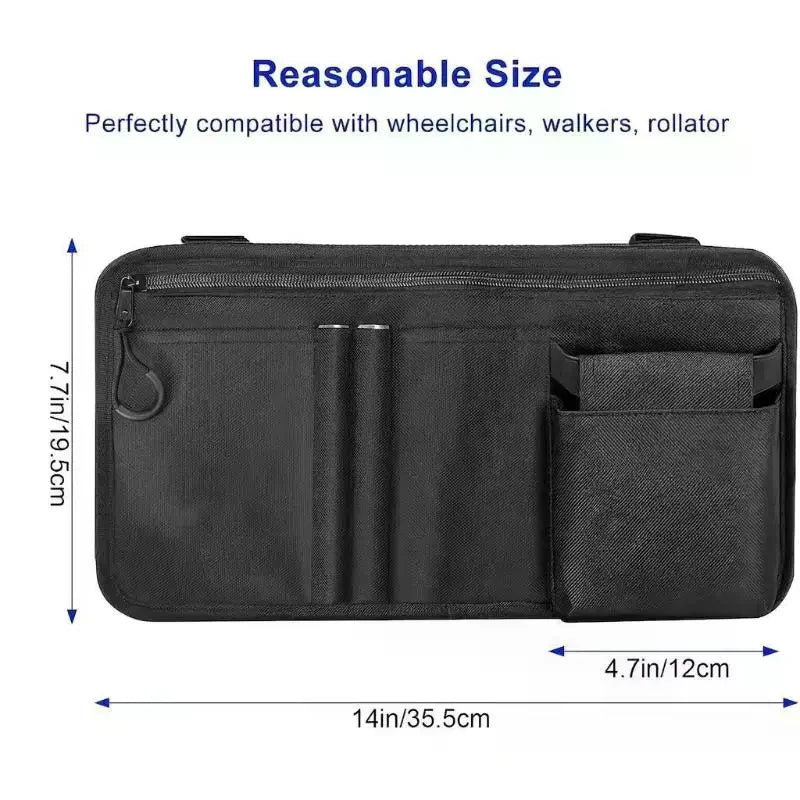 1Pcs Travel Pouch Wheelchair Side Bag With Cup Holder Wheel Chair Bag For Seniors Outdoor Electric Wheel Chair Drink Phone Qme