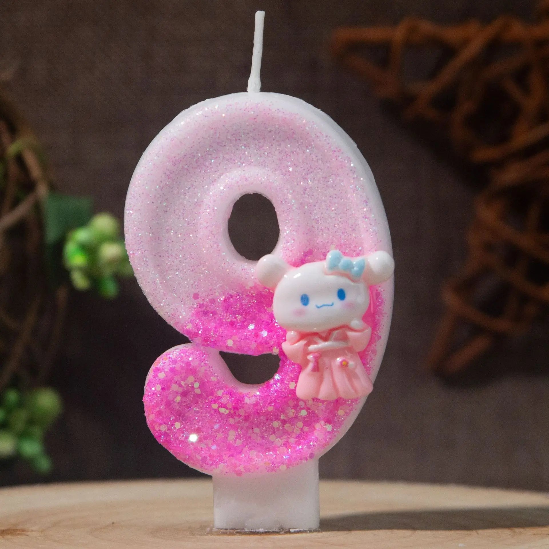 Cinnamon Dog 0-9 Numbered Birthday Candles Pink Cartoon Cake Topper Decorations Student Birthday Party Supplies Qme 9