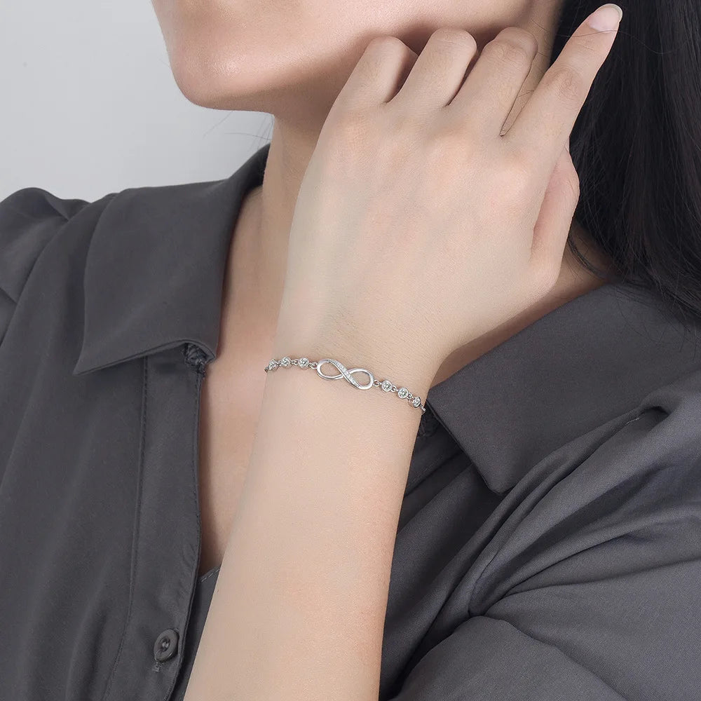 Custom 925 Sterling Silver Crystal Bracelets for Women Fashion Y2K Jewelry Charm Wedding Engagement Party Christmas Gifts Qme