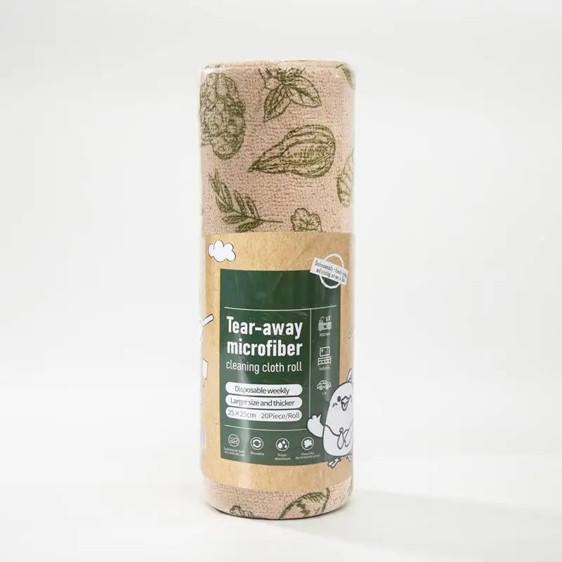 Tearable Microfiber Cleaning Cloth Roll Reusable With Cute Prints For Kitchen Wiping Home Use Cleaning Supplies Household Tool Qme one size H
