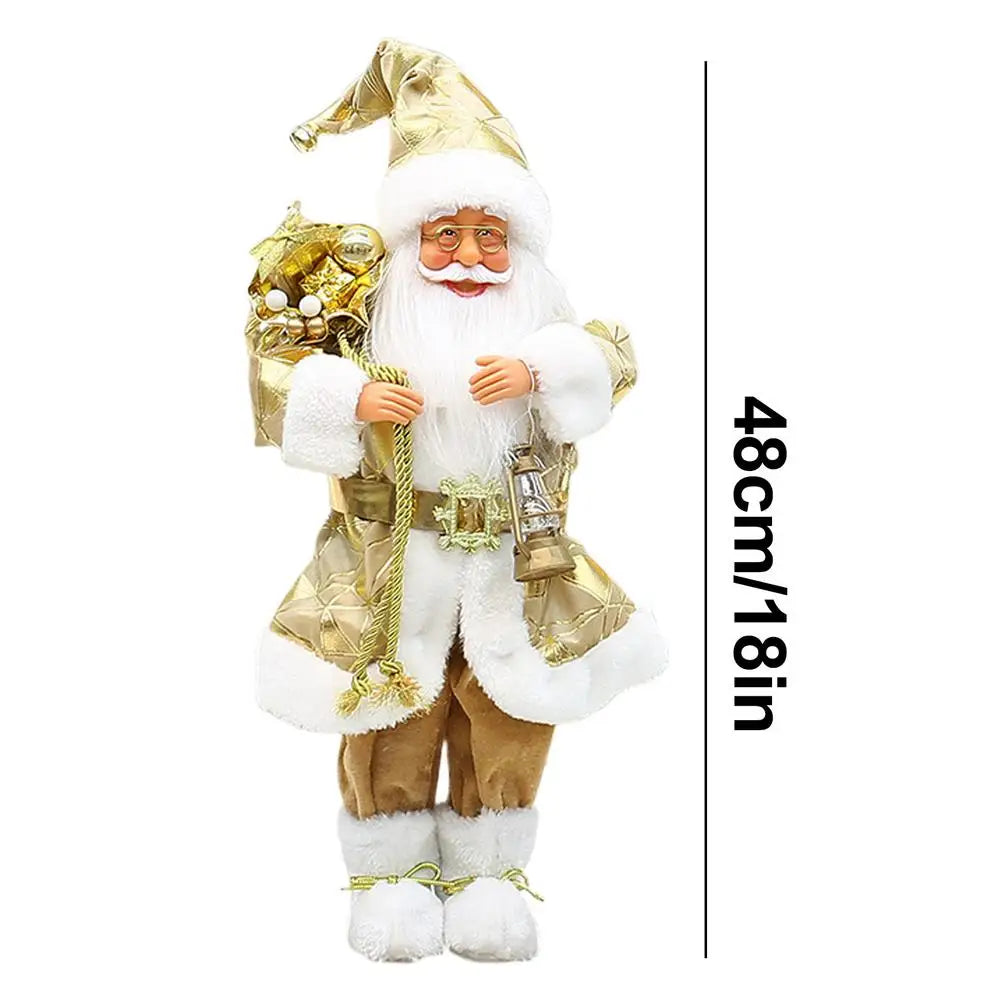 Golden Standing Santa Claus Figurine Christmas Golden Santa Decorations 18 Inches Santa Claus Decorations Collectible Figurine Qme B China Mainland