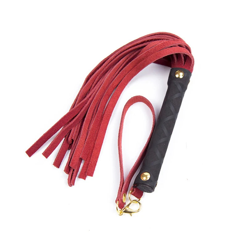 Pu Leather Pimp Whip Racing Riding Crop Party Flogger Hand Cuffs Qme