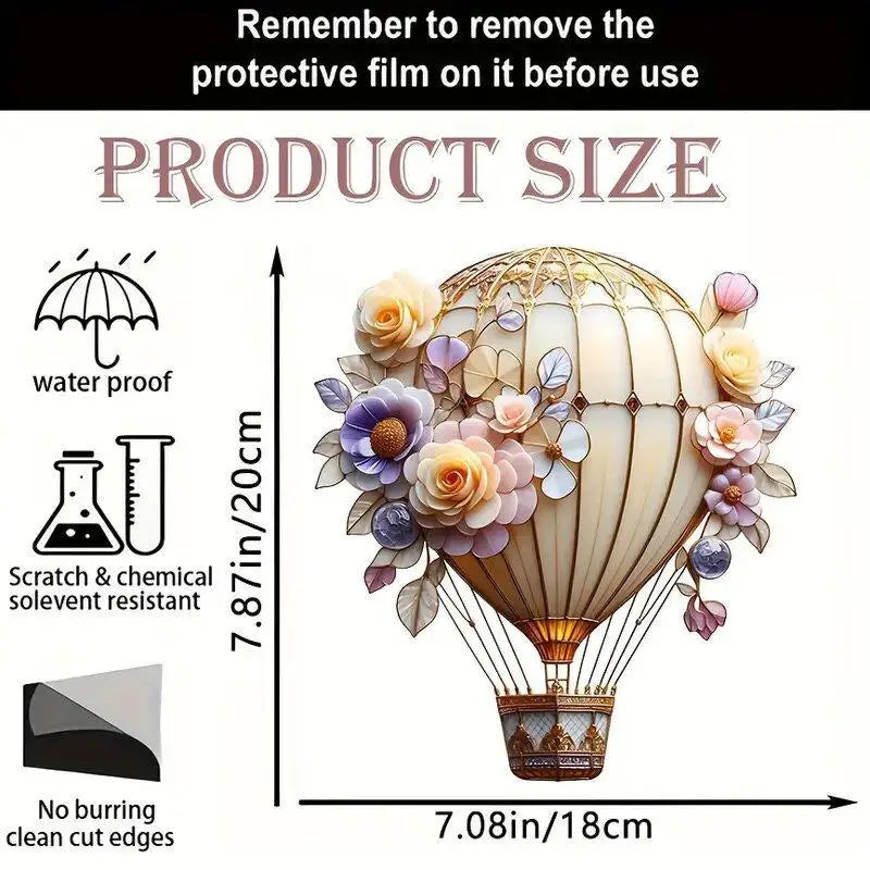 2D Air Balloon Light-collecting Device Flower Window Pendant Garden Qme F