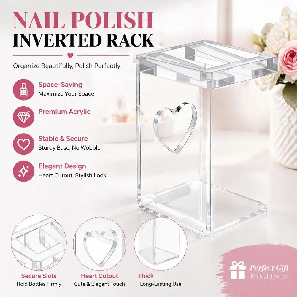 Acrylic Nail Polish Inversion Rack, Leak-proof Nail Polish Bottle Holder, Manicure Tool Organizer for Salon & Home Use Qme