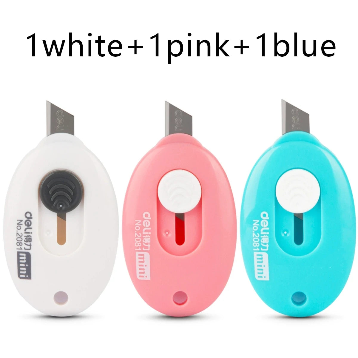 Courier Opening Knife Portable Multifunctional Courier Unboxing Knives Retractable Self-Locking Rebound Art Cutter Tool Qme 1white 1pink 1blue