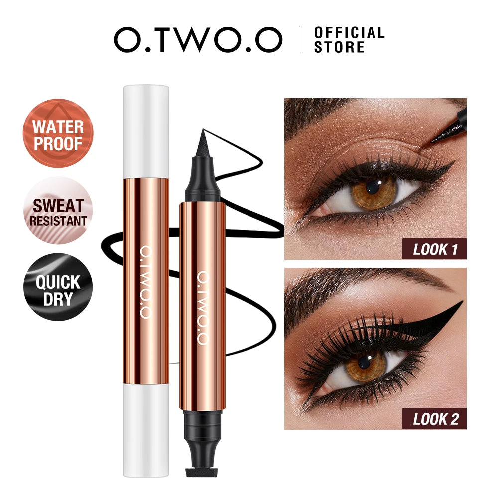O TWO Black Eyeliner Stamp Liquid Pen Waterproof Fast-dry Qme