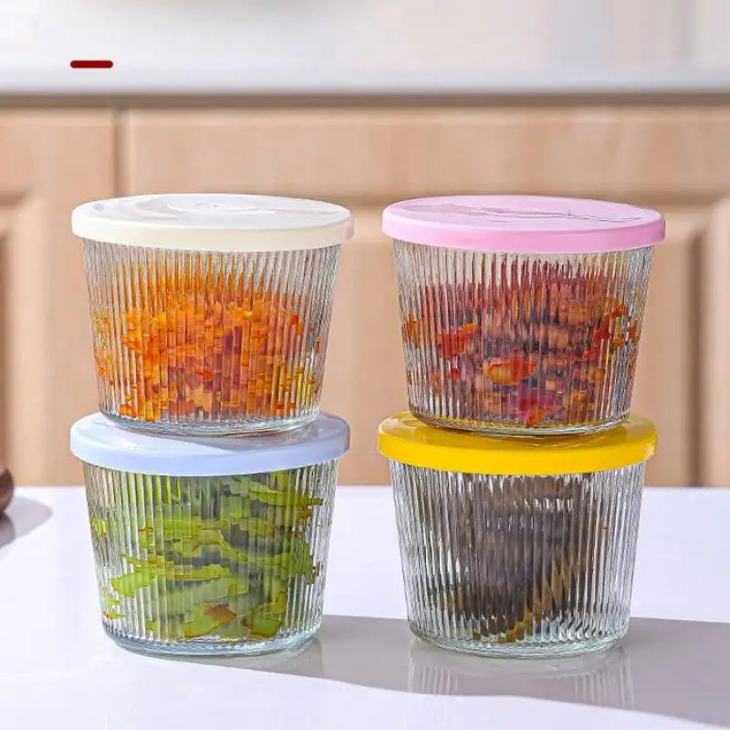 1/4PCS 200ML Glass Storage Jars Transparent Thicken Glass Storage Containers Multifunction Fresh-keeping Mini Clear Jars Kitchen Qme