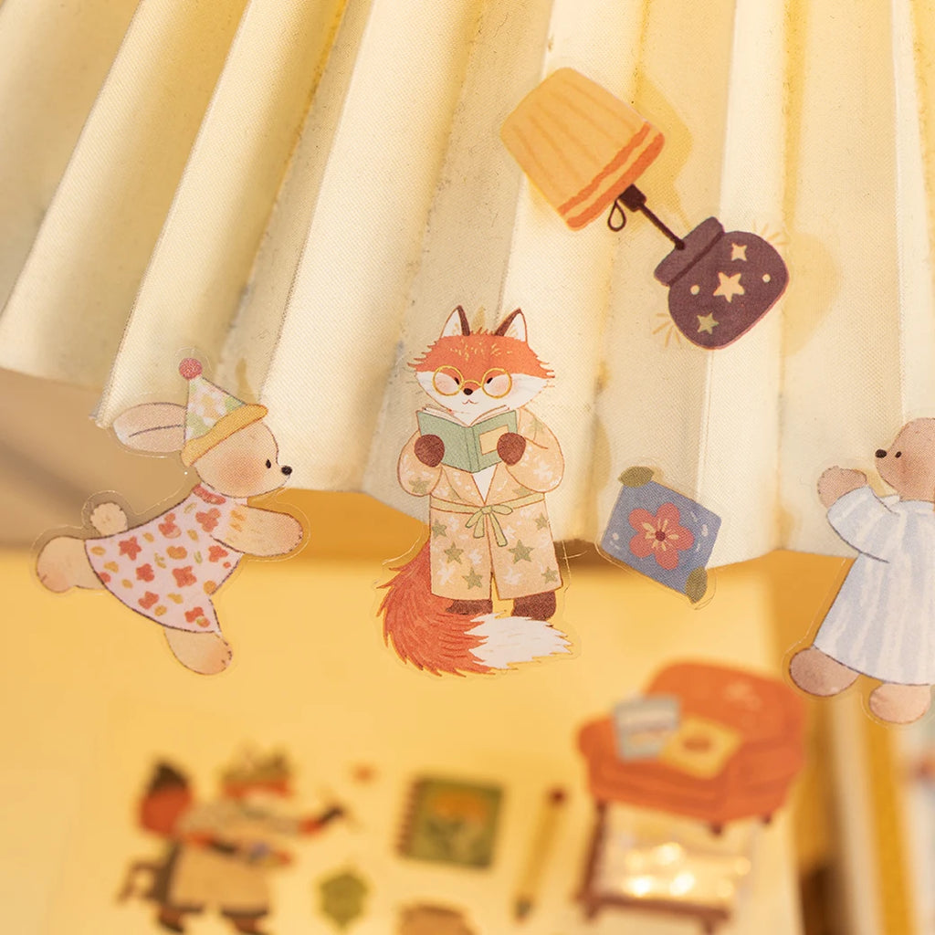 8 Sheets Cute Pets Theme PET Die-Cut Stickers for DIY Scrapbooking Guitar Phone Case Notebook Decoration Qme