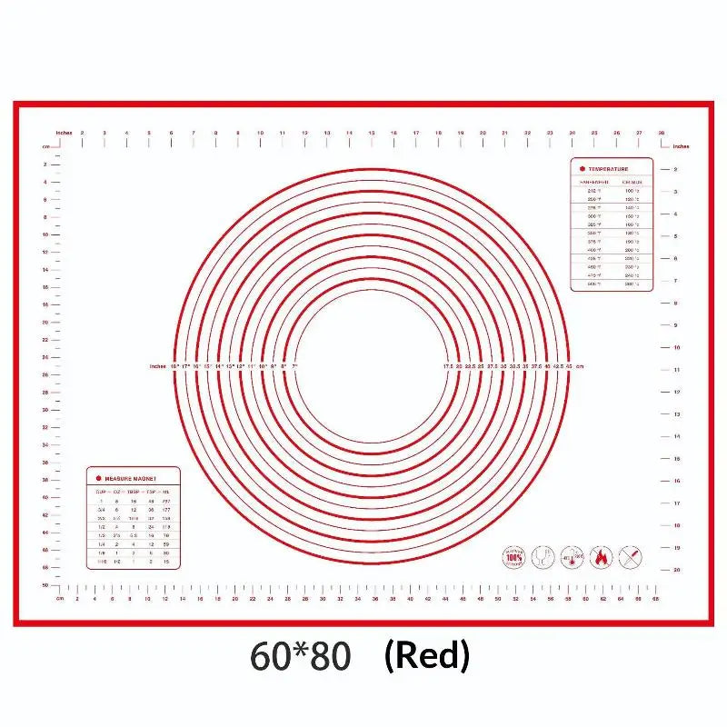 Silicone Baking Mat Pastry Rolling Kneading Pad Kitchen Crepes Pizza Qme XXL
