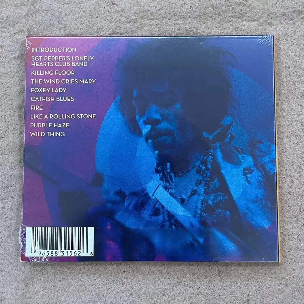 Classic Rock Live Edition Music CD Orange-Red Pop Art Guitarist Portrait Cover Legendary Stage Improvisational Track Collection Qme