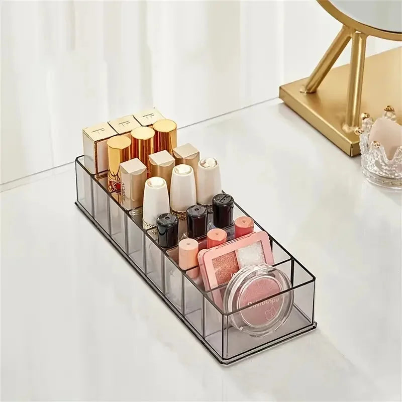 Space Makeup Organizer Box for Storing Eyeshadows, Lipsticks, Bronzer, etc., Perfect for Vanity Qme