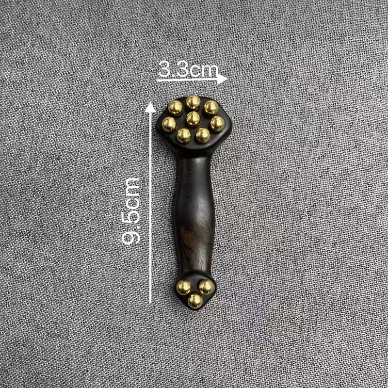 Double Ended Facial Fascia Lifting Tool 11 Brass Gold Bead Sandalwood Qme B Purple sandalwood