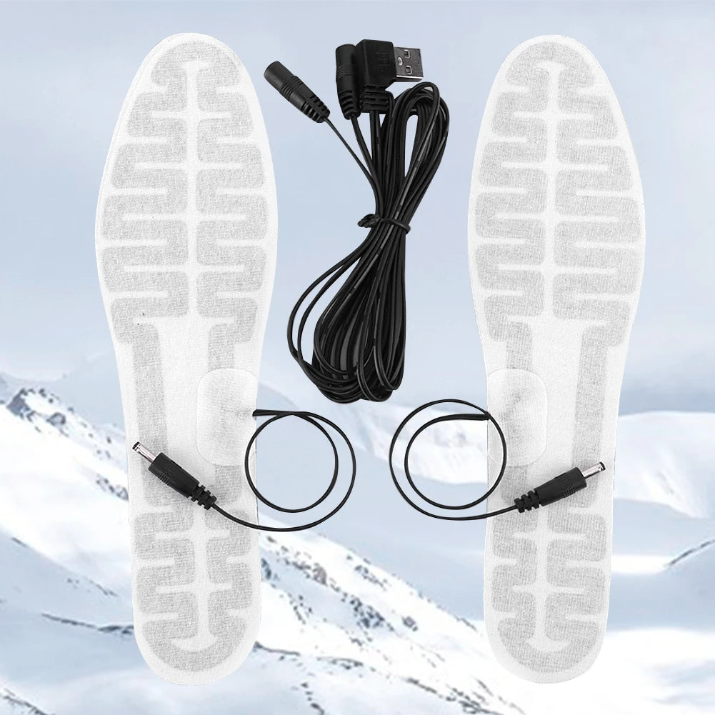 USB Heated Insoles Electric Foot Warming Pad 10W Winter Warm Insoles Winter Outdoor Sports Heating Insole for Men and Women Qme