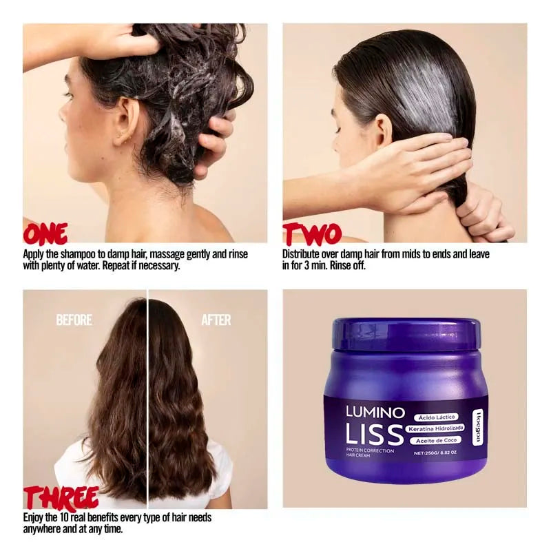250g Keratin Straightening Hair Mask Restore Hair Soften Gloss Straightener Deep Repair Conditioner For Dry Damaged Frizzy Hair Qme