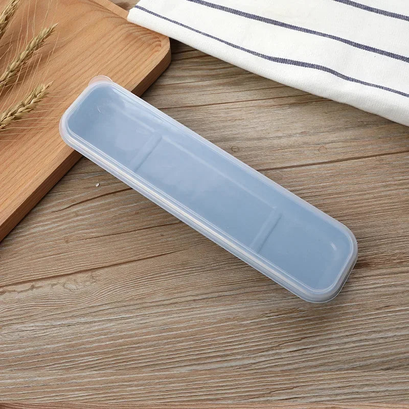 Tableware Box Portable Cutlery Case Spoon Fork Storage Box Students Household Dinnerware Bag Multicolor Transparent Cover Qme
