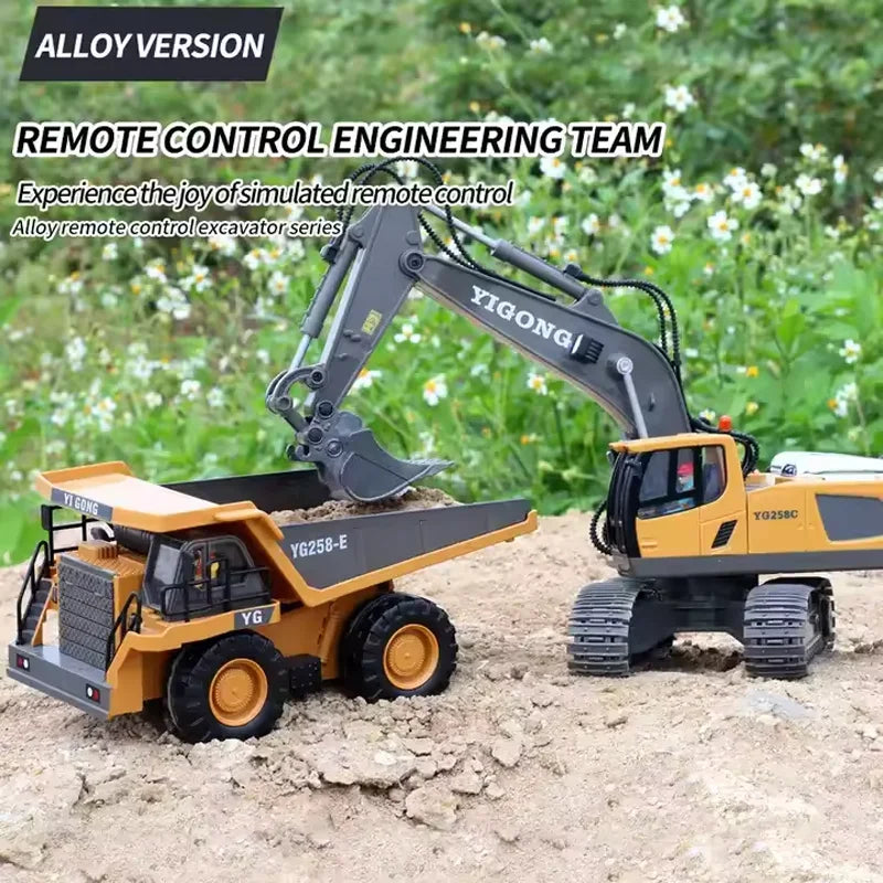 RC Car Children Toy Remote Control Car Toy Boy Radio Control Excavator Dump Truck Bulldozer Electric Grab Pushdozer Kid Toy Gift Qme