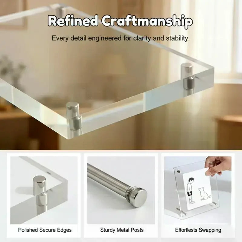 6-inch/7-inch/A4 Crystal Clear Acrylic Photo Frames For Postcards Photos Ticket Stubs And Displays Qme
