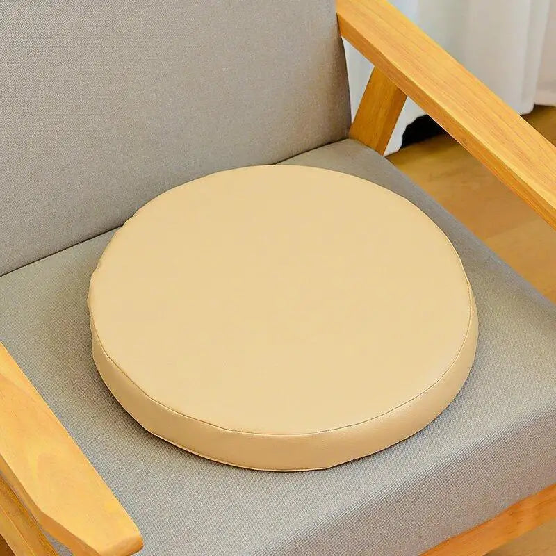 Comfortable Thicken Chair Cushions Waterproof Leather Memory Foam Qme Beige