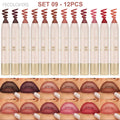 Matte Long-lasting Lipliner Crayon Nib Design Lip Line Lipstick Dual Qme SET 09