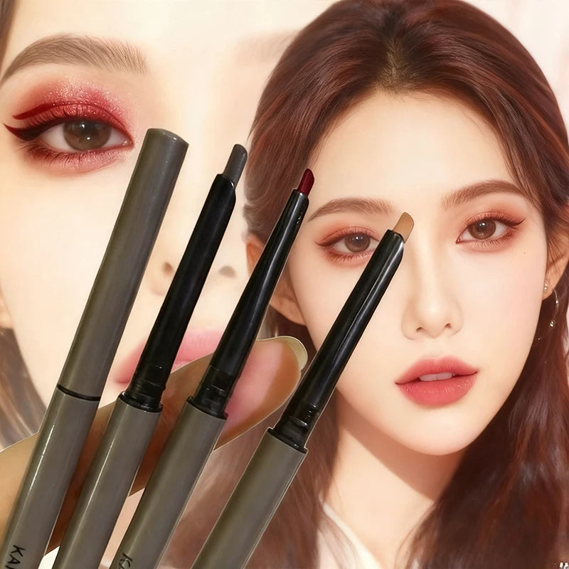 Smooth Gel Eyeliner Pencil Easy Application Natural Look Liner Waterproof & Non Smudging Formula 3 Colors Black Brown Wine Red Qme
