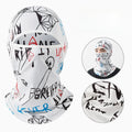 Summer Cool Balaclava Ice Silk Cycling Full Face Cap Sun Anti-UV Protection Sports Face Cover Headwear Bike Motorcycle Men's Hat Qme Letter White