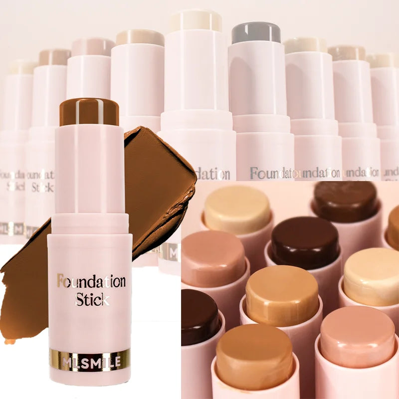 Facial Stick Foundation Full Coverage Dark Skin Foundation Makeup Lasting Oil-control Concealer Base Cream Matte Natural Primer Qme