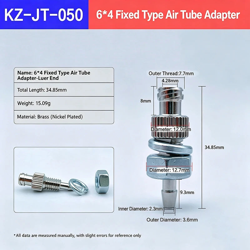 Tracheal Connector Luer Lock Adapter Fitting Dispenser Nickel Plated Qme A2