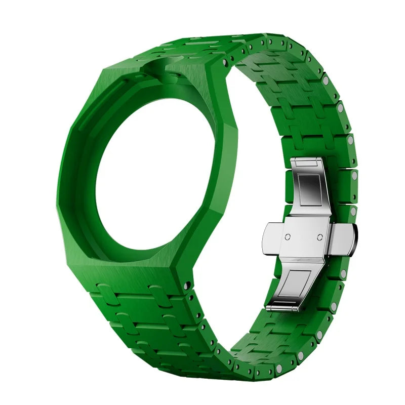 2 In 1 Strap + Case for Swatch x AP Royal Pop Pocket Watch Change to Wristwatch Ceramic+Silicone Band Wrist Strap Accessories Qme 2.Green -12.0
