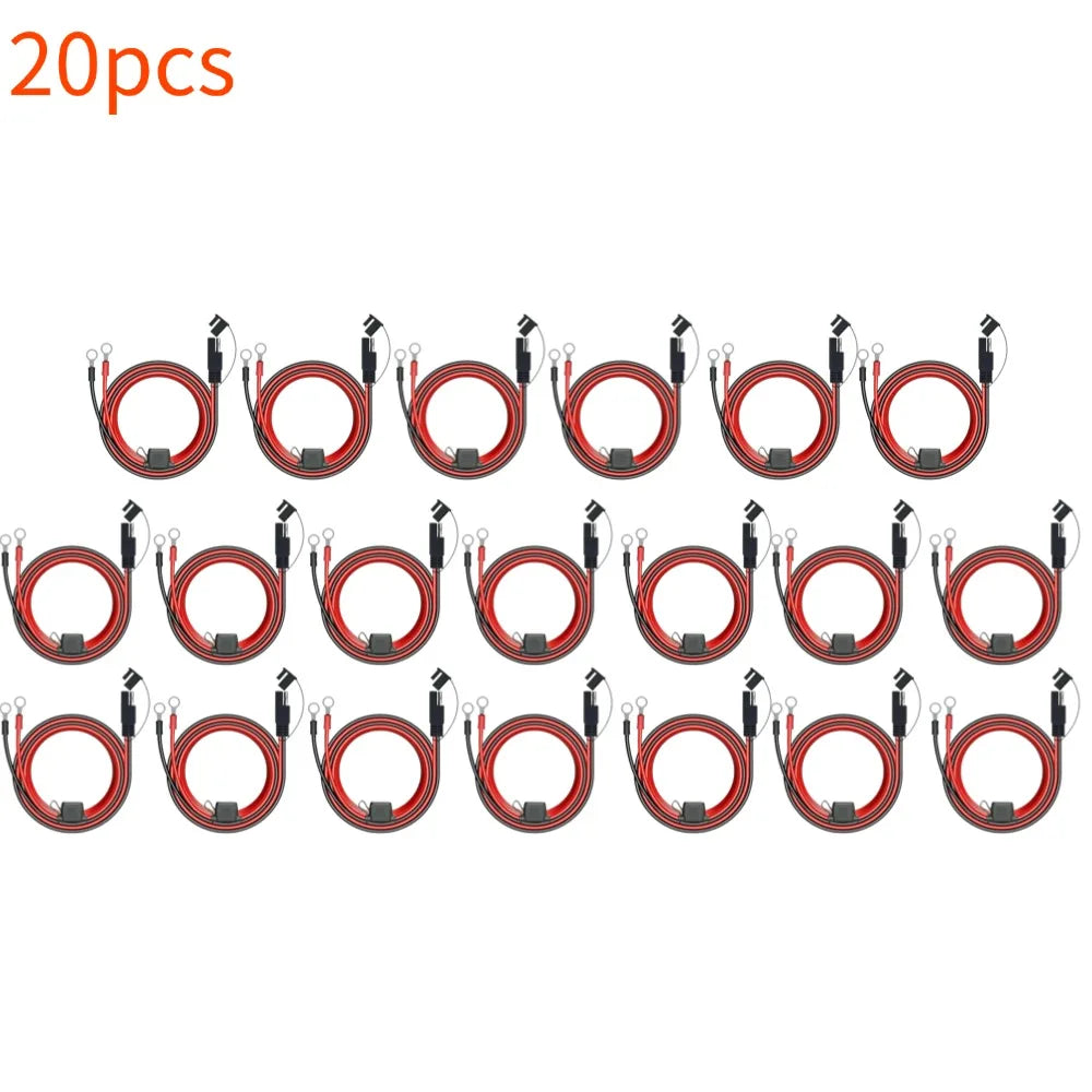 Charger Cable For Motorcycle Battery Terminal To SAE Quick Extension Cable With 10A Fuse O Connector Battery Charger Adapter Qme 20pcs