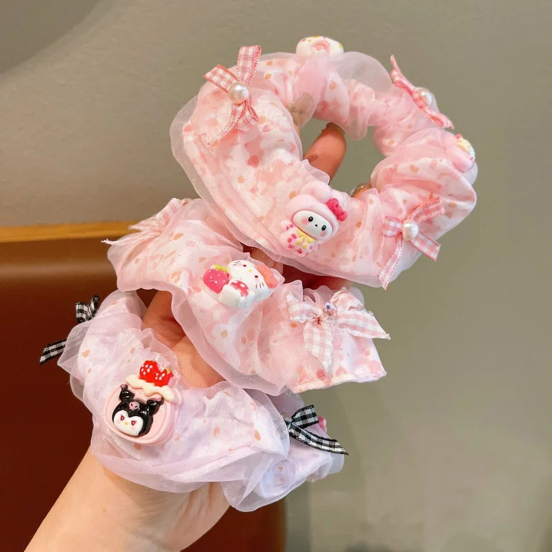 Hello Kitty Kuromi Hair Accessories, Melody School Hair Ties—Excellent Elasticity, Gentle on Hair Qme